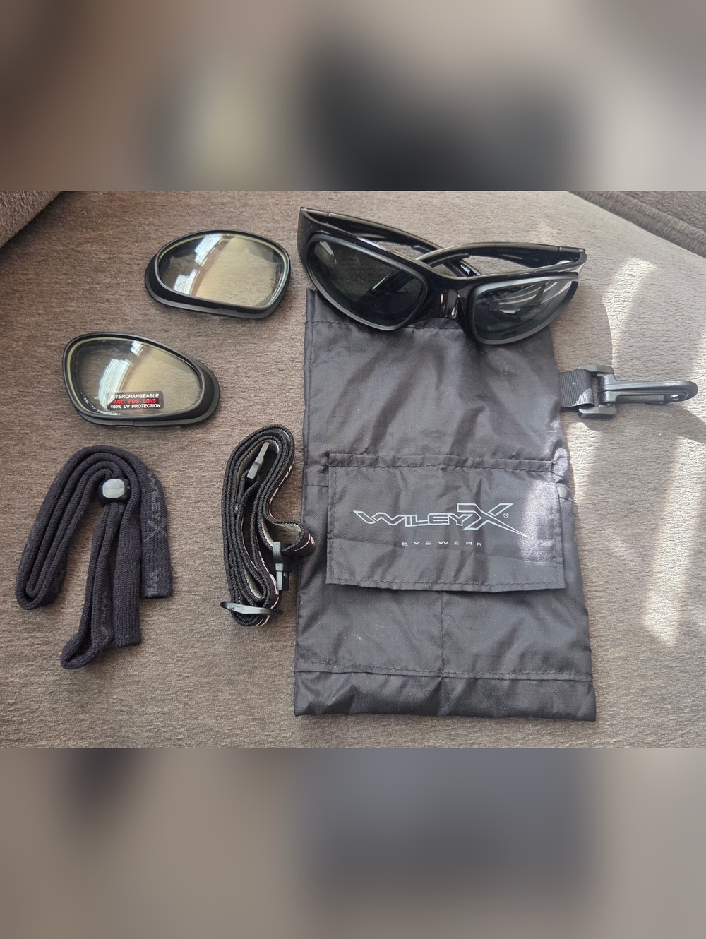 Wiley X Men’s Black Sport Sunglasses with Interchangeable Lenses